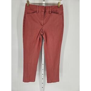 Lands' End Women's Pink Belt Loop Pockets Mid Rise Straight Leg Pant Size 2